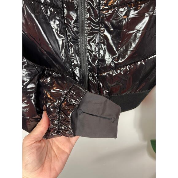 Blanc Noir Womens M Shiny Compression Down Puffer Winter Jacket Coat Resort - Picture 8 of 11